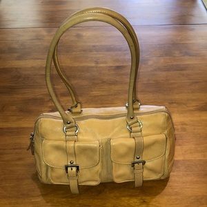 TIGNANELLO Leather Shoulder Bag Pebbled Caramel Leather Purse 2 Front Pockets 🌸